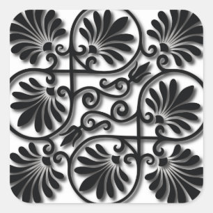 Sticker Carré Fine Cool mignonne Girl Retro Mode florale
