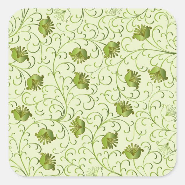 Sticker Carré Fine Cool mignonne Girl Retro Mode florale (Devant)