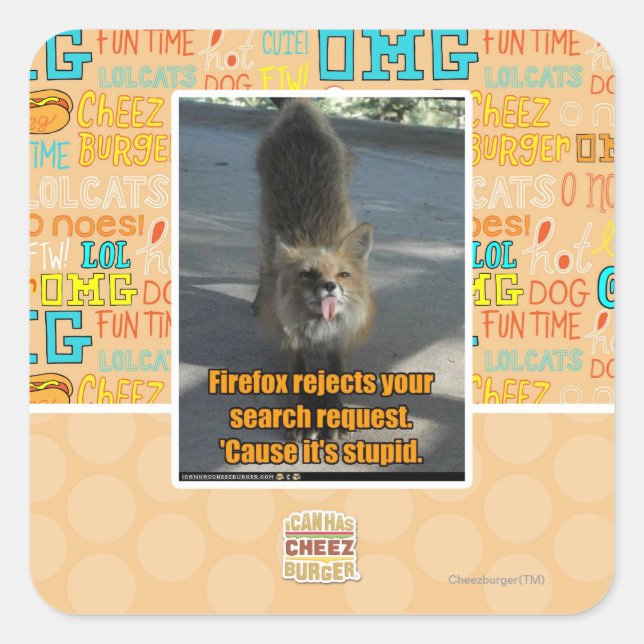 Sticker Carré Firefox rejette (Devant)