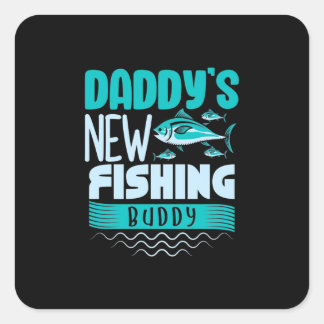 Sticker Carré Fisher Daddy New Fishing Buddy