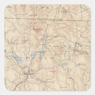 Sticker Carré Fitchburg, le Massachusetts