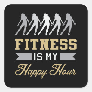 Sticker Carré Fitness Gym Danse Entraînement Sport Idée cadeau