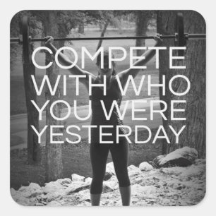 Sticker Carré Fitness Motivationnelle