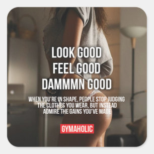 Sticker Carré Fitness Motivationnelle