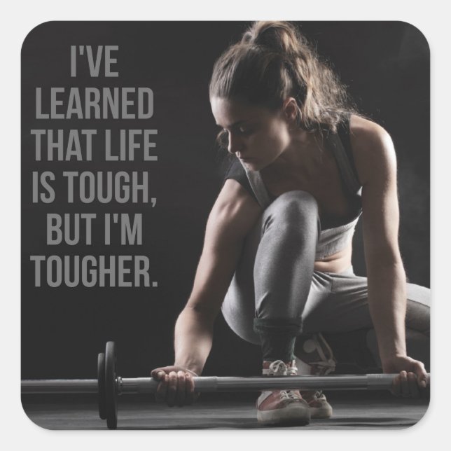 Sticker Carré Fitness Motivationnelle (Devant)
