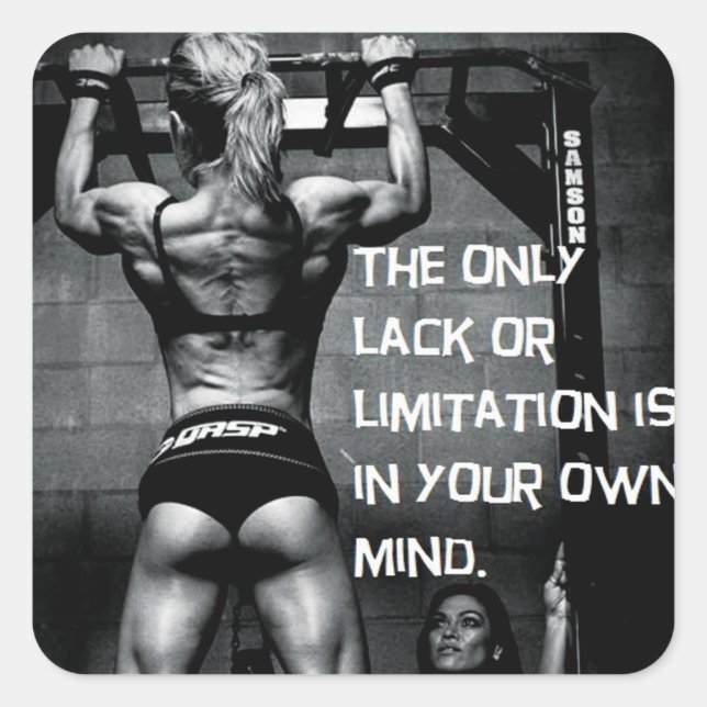 Sticker Carré Fitness Motivationnelle (Devant)