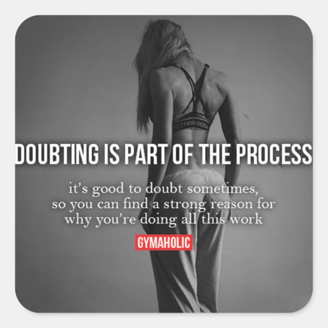 Sticker Carré Fitness Motivationnelle (Devant)