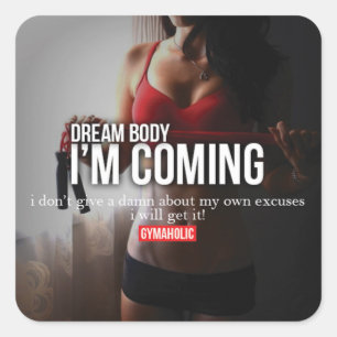 Sticker Carré Fitness Motivationnelle