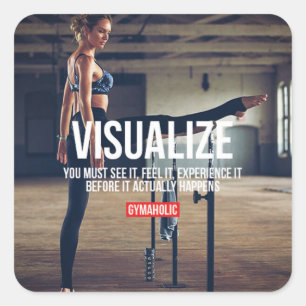 Sticker Carré Fitness Motivationnelle