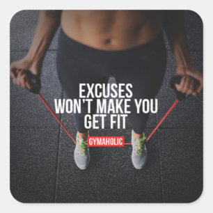 Sticker Carré Fitness Motivationnelle