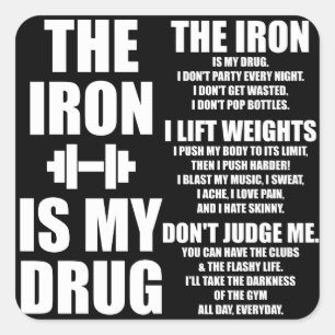 Sticker Carré Fitness Motivationnelle