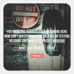 Sticker Carré Fitness Motivationnelle