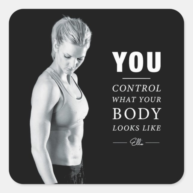 Sticker Carré Fitness Motivationnelle (Devant)