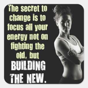 Sticker Carré Fitness Motivationnelle