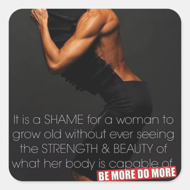 Sticker Carré Fitness Motivationnelle (Devant)