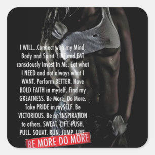 Sticker Carré Fitness Motivationnelle