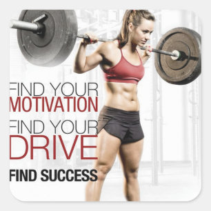 Sticker Carré Fitness Motivationnelle