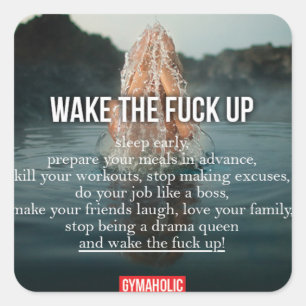 Sticker Carré Fitness Motivationnelle