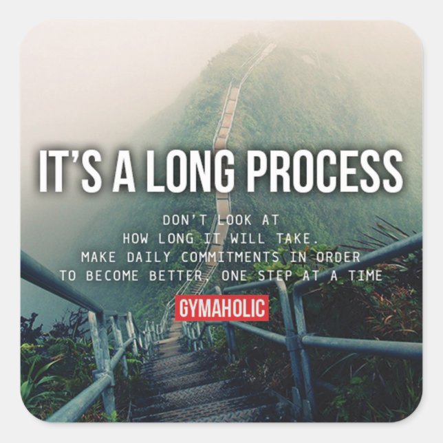 Sticker Carré Fitness Motivationnelle (Devant)