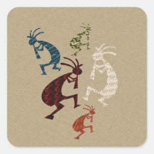 Sticker Carré Five Kokopelli