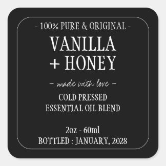 Sticker Carré Flacon cosmétique d'huile essentielle
