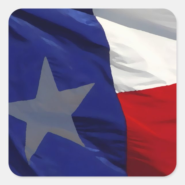 Sticker Carré Flag of Texas Pop Art (Devant)