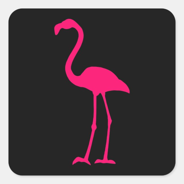 Sticker Carré Flamant rose rose vif (Devant)