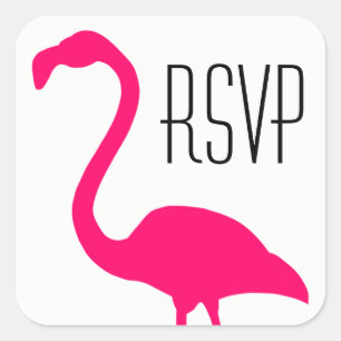 Sticker Carré Flamant rose rose vif RSVP