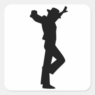Sticker Carré Flamenca Danseuse Homme Noir