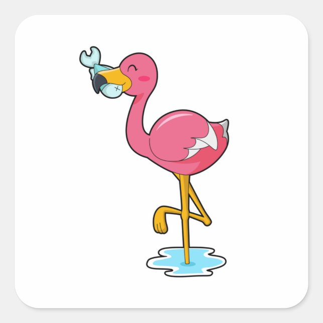 Sticker Carré Flamingo (Devant)
