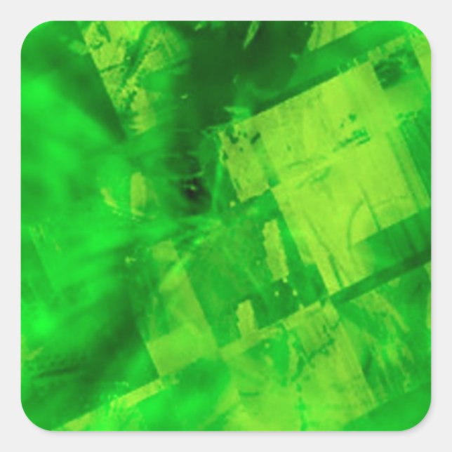 Sticker Carré Flamme verte (Devant)