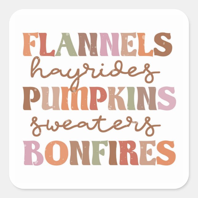 Sticker Carré Flannings Bonfires Citrouille (Devant)