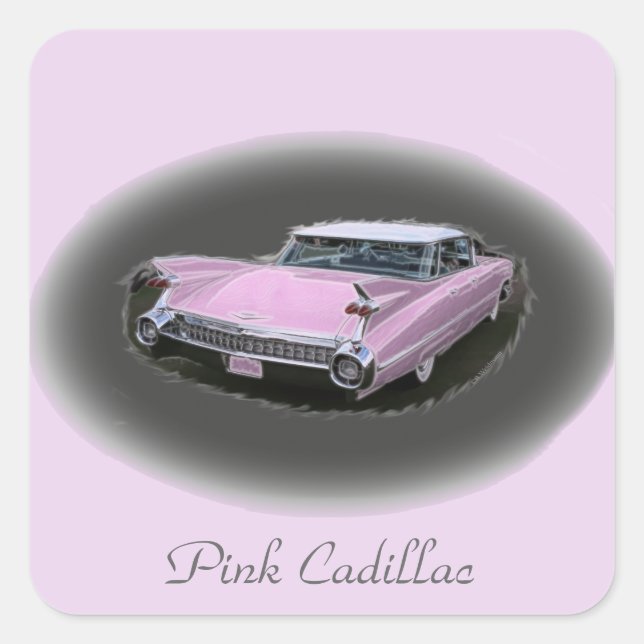 Sticker Carré Flash cadillac rose (Devant)