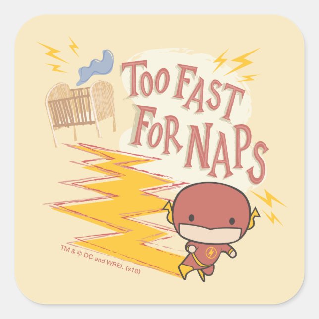 Sticker Carré Flash Chibi | Trop Rapide Pour Les Naps (Devant)