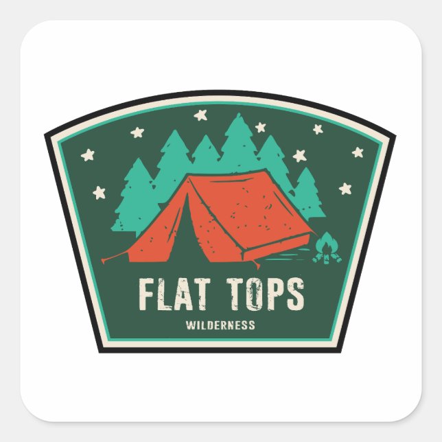 Sticker Carré Flat Tops Wilderness Colorado Camping (Devant)