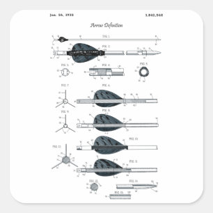 Sticker Carré Flèche de définition du tir à l'arc