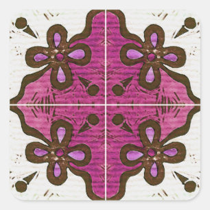 Sticker Carré Fleur dans le rose inspiré par le Portugais