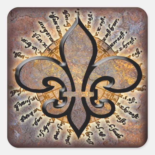 Sticker Carré Fleur De Lis (Devant)