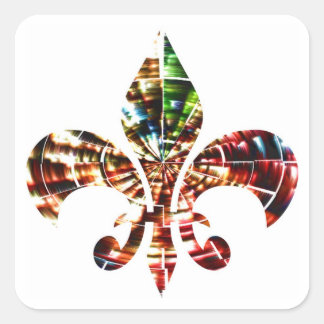 Sticker Carré fleur-de-lis : Extraordinaire Red Sparkle Design