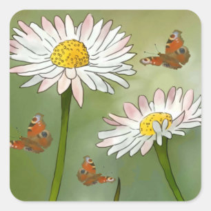 Sticker Carré Fleur d'oie