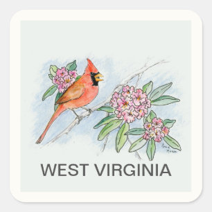 Sticker Carré Fleur d'oiseau de Virginie occidentale