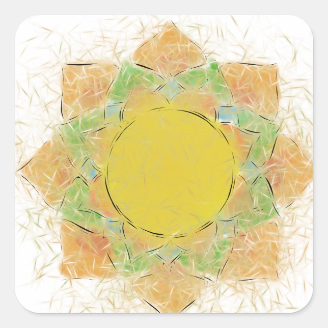 Sticker Carré Fleur Ethereal Lotus (Devant)