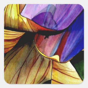 Sticker Carré Fleur Fritillaire violet couleur d'origine art