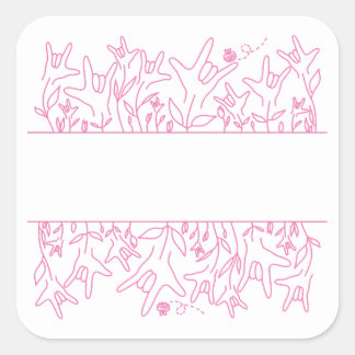 Sticker Carré Fleur ILY - Nom personnalisé ASL Design