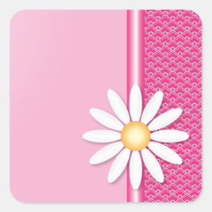 Sticker Carré Fleur marguerite