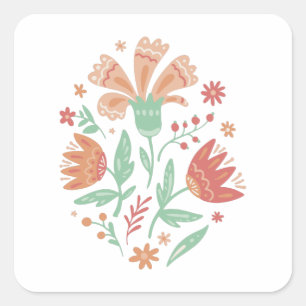 Sticker Carré Fleur sauvage