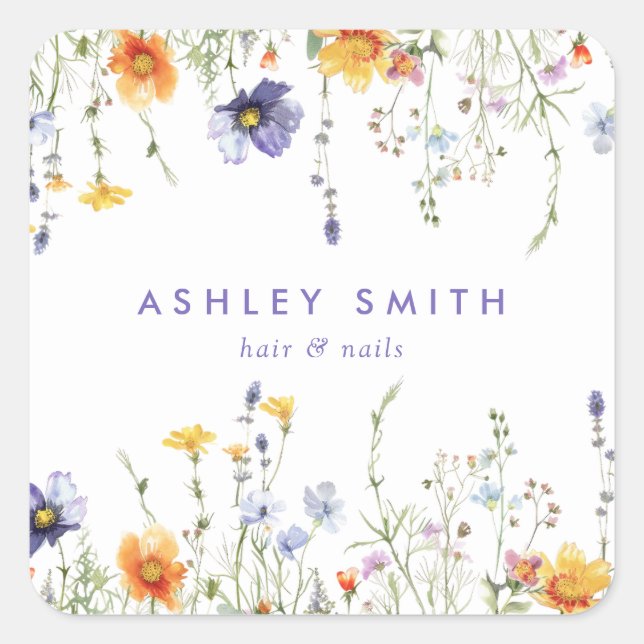 Sticker Carré Fleur sauvage (Devant)