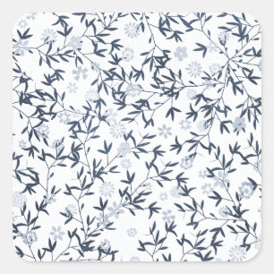 Sticker Carré fleur sauvage bleu