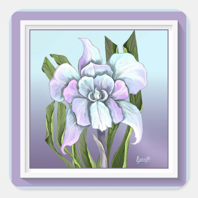 Sticker Carré Fleur Smeraldo (Devant)