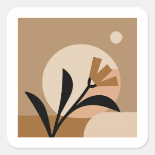 Sticker Carré Fleur Sun Boho
